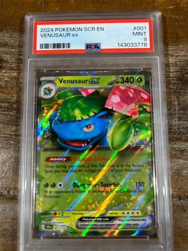 POKEMON 2024 Stellar Crown VENUSAUR EX #001 PSA 9 Mint RARE