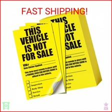 100 Pack This Vehicle Not for Sale Stickers - 4.1 x 7.5 Inch Removable Window De
