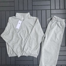 Alo Yoga Grey Jogger Set Medium/Small Quarter Zip Sweatshirt Pants Tracksuit Set