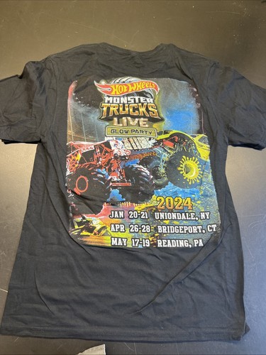 Hot Wheels Monster Trucks Live Glow Party 2024 T-Shirt Size Youth Large G5 - Picture 4 of 6