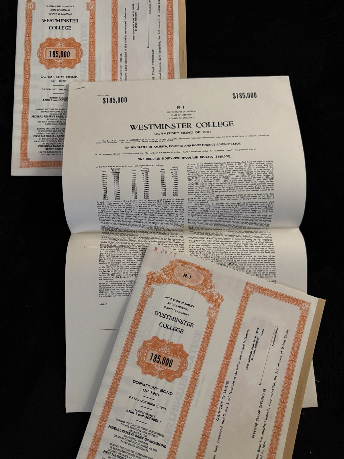 400+ SPECIMEN BOND  St Louis MISSOURI Illinois MISSISSIPPI + accompanying ppwork