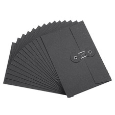 15Pack 4.5x6.7" Card Envelopes with String Tie Closure, Black