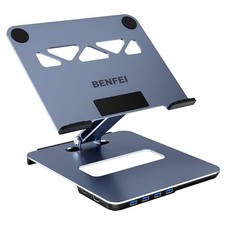 Laptop Stand with USB C 6in1 Docking Station, HDMI 4K 60Hz, 4 USB3.0, 100W PD