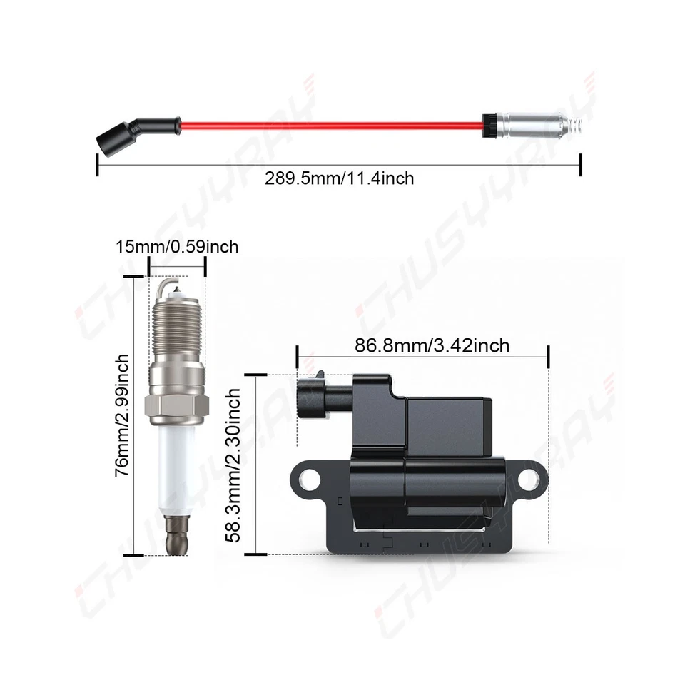 8x Ignition Coil & Spark Plug Wire For 2007 Chevrolet Silverado 2500 HD Classic - Image 2 of 4