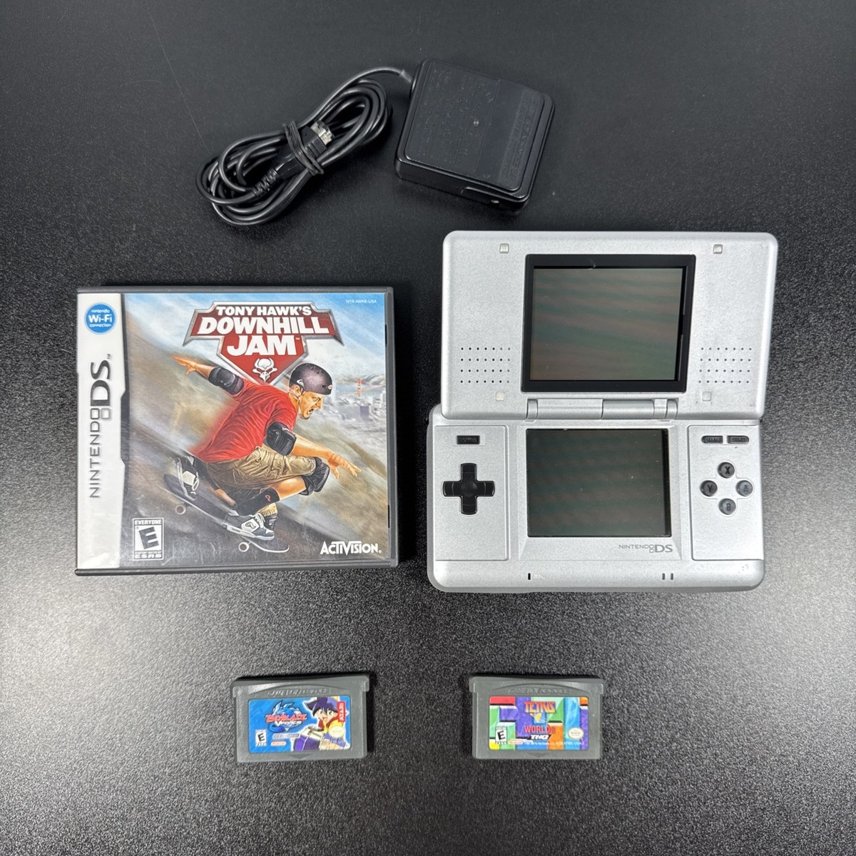 Nintendo DS Model NTR-001 Original Platinum/Silver Bundle W/ 3