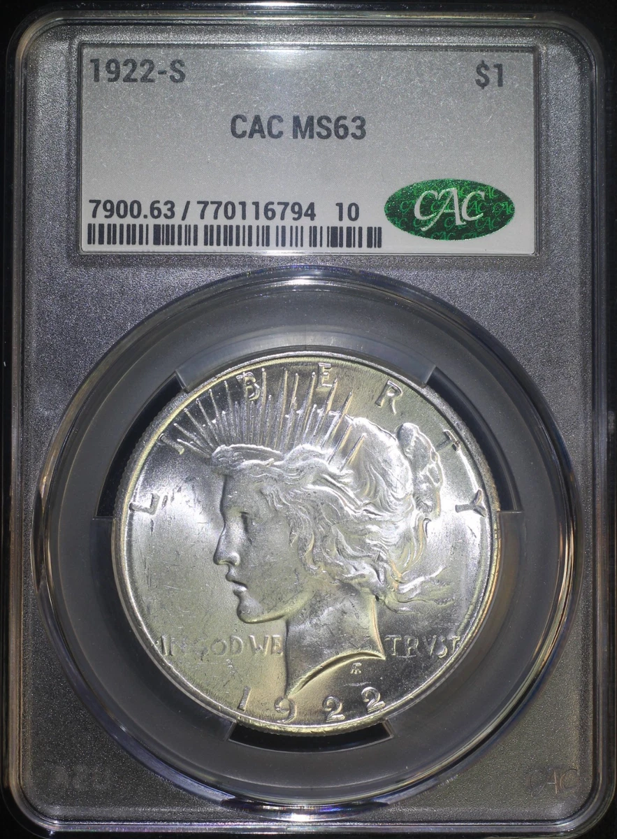 MS 63 Graded 1922 Year Peace Dollars (1921-1935) for sale | eBay