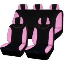 Car Seat Cover Full Set,3D Breathable Mesh Seat Cover,5mm Composite Pink 2