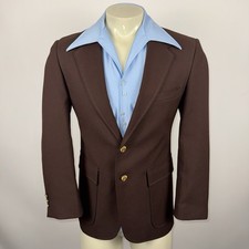 Vintage Sears Blazer Jacket Leisure Suit Sport Coat 60s 70s Brown Mens 40 Short