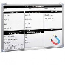 Patient Care Dry Erase Whiteboard, Magnetic Dry Erase Board with Lines Slidin...