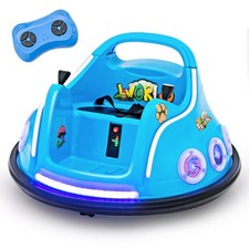 12V Kids Ride on Bumper Car Remote Control w/ Flashing LED Light  Music Navy