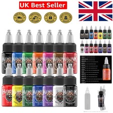 High-Quality 14-Bottle Professional Tattoo Ink Kit - Black, Purple, Red, White