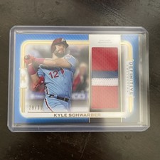 2023 Topps Definitive Kyle Schwarber Jumbo Relic Blue Jersey Patch /30 Phillies