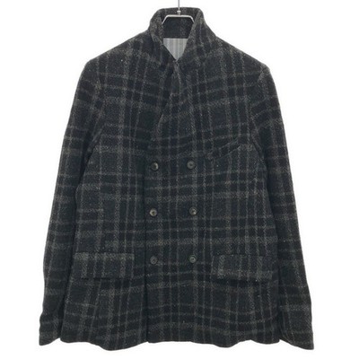 Bergfabel Wool Tweed Double Check Jacket BFmJ46 191 Charcoal Gray 48 Used MESC-0