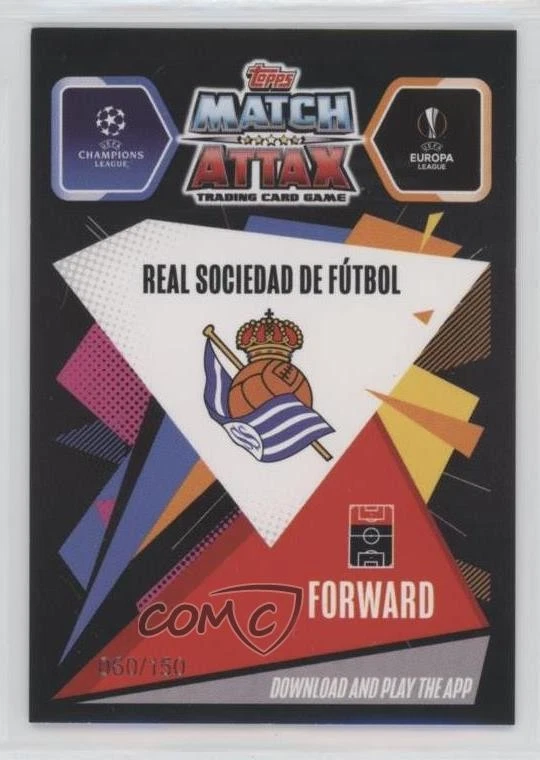 2020 Topps Chrome Match Attax UCL Club Hero Blue Refractor /150 Mikel Oyarzabal - Image 2 of 2