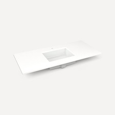 Robern TB49UCO-1 49" Quartz Vanity Top for 1 Hole Faucet - White Zeus Extreme