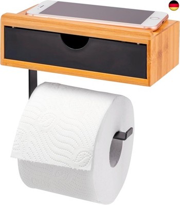 eluno Toilettenpapierhalter, 3in1-Funktion, Feuchttücherbox, Ablage, 
