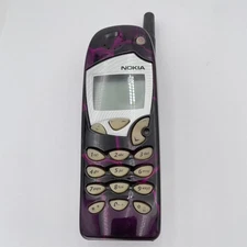 Vintage Nokia 5160 Cell Phone Made USA Purple Lightning Faceplate Battery TDMA
