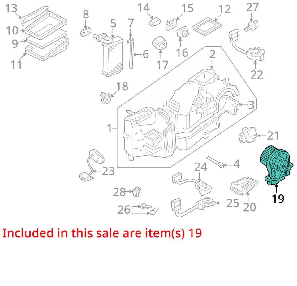 2004 Audi TT aquecedor motor soprador CA OEM 99K milhas - LKQ405017175 - Imagem 4 de 4