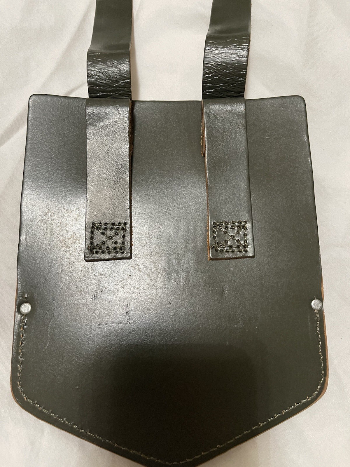 German Army Folding Shovel New with New  Leather Pouch Vintage Military Surplus