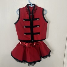 WEISSMAN Salute 11920 RED MILITARY VEST Sassy Tutu Skirt Dress Dance Costume