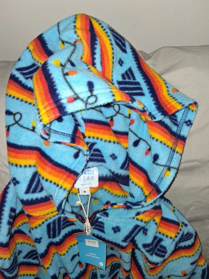 NUEVO Pijama Aldi Gear Unisex Azul Vacaciones Navidad Una Pieza Cremallera Talla M Foto 2 de 3