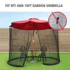 9/10FT Umbrella Table Screen Cover Mosquito Bug Patio Netting Insect Net Outdoor