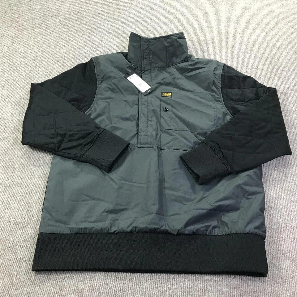 Chaqueta Pullover G-Star RAW Para Hombre Mediana Negra Mezcla de Tela Acolchada Salo Jersey Nueva Foto 2 de 4