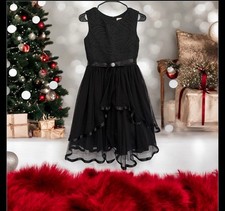 Girls Black Special Events Dress SZ 12 Holiday Wedding Sleeveless Fit and Flare