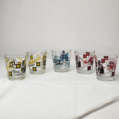 Long John Ballantine White Label Whiskygläser 5er Set Vintage Tumbler