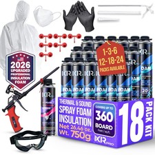 Spray Foam Insulation Kit, Expanding Sealant Spray, 18 18 Pack, White