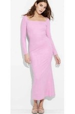 Wild Fable ButterBliss Maxi Bodycon Dress Women's X-Small Berry Pink Long Sleeve