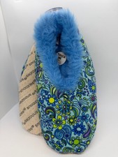 Snoozies Foot Coverings Womens Shoe Size Small 5-6 Blue Floral