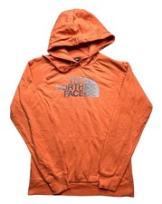 The North Face Hoodie Womens Medium Orange Pullover Fleece Kangaroo Pocket Logo