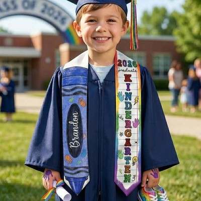 Personalized Pencil Graduation Stole 2026, Custom Name Class of 2026 Gift