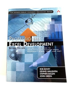 Professional Excel Development 2nd Edition Developing Applications Excel VBA NET