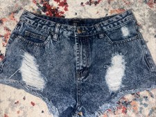 FOREVER 21 Women's Medium Wash Easy Fit Cut-Off Mini Shorts size 27