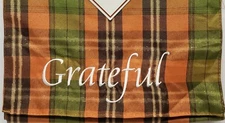 Fabric Table Embroidered Runner (13 "x 72") HARVEST, THANKSGIVING, GRATEFUL, BH