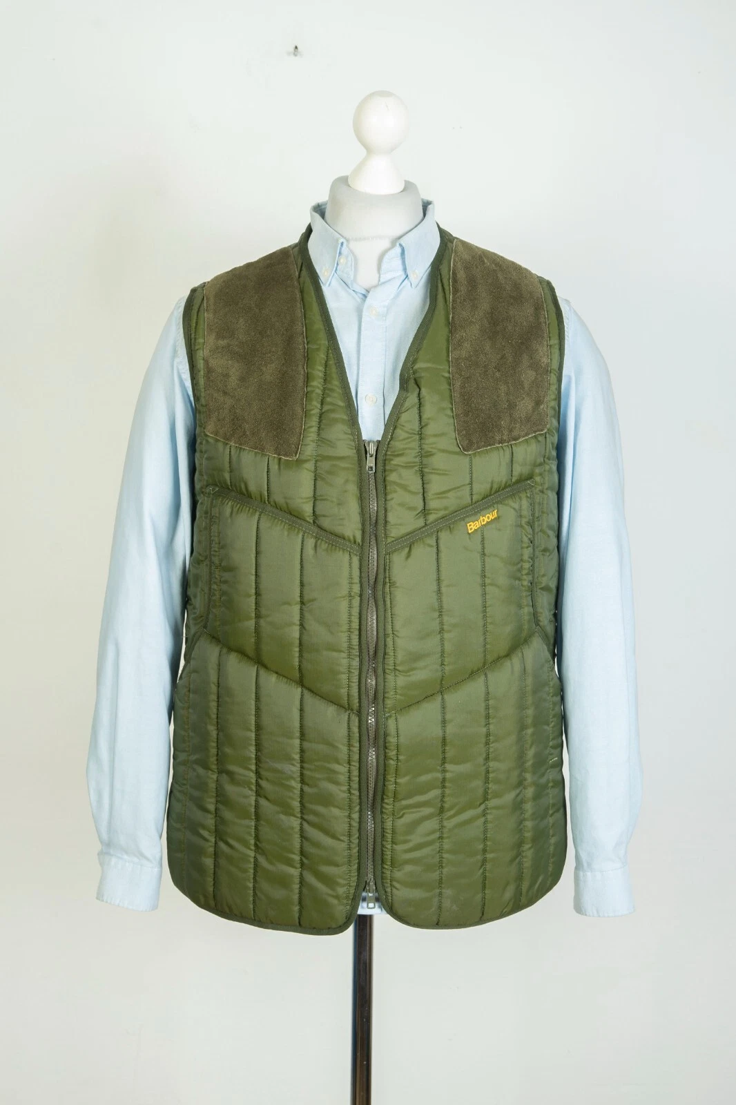 Barbour Waistcoat Quilted Olive Warm Shooting Men's Vest Gilet Liner Size S