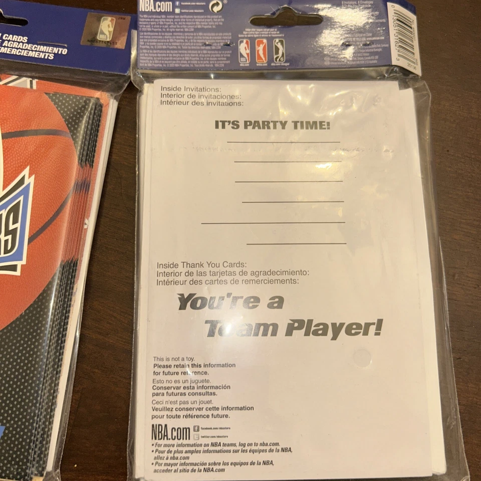 Dallas Mavericks MLB Pro Basketball Party Invitations & Thank You Notes (lot 2 - Image 3 of 3
