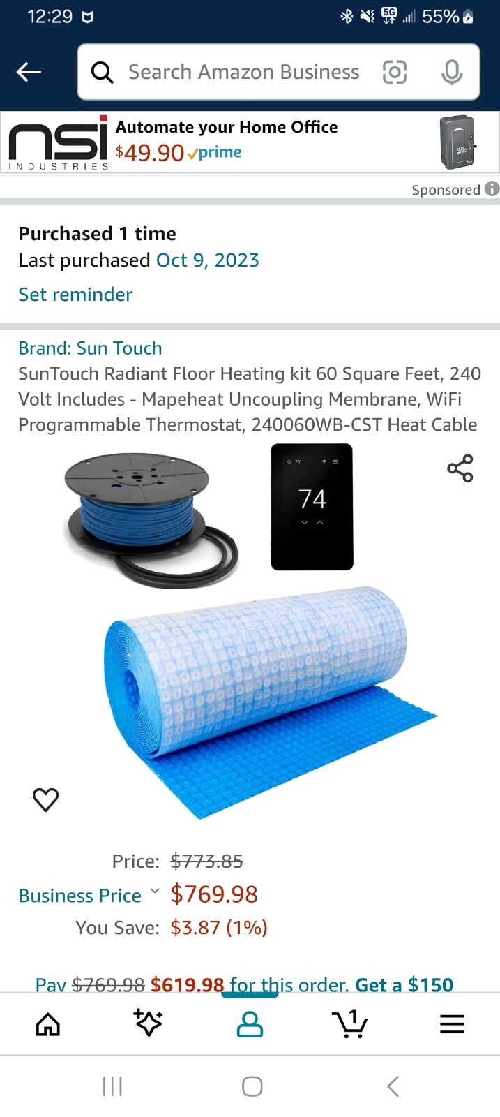 suntouch floor warming kit