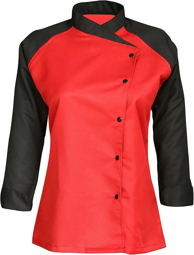 Abrigo de Chef para Damas - Chaqueta de Cocina Elegante y Duradera - Ligero, Transpirable Foto 3 de 4