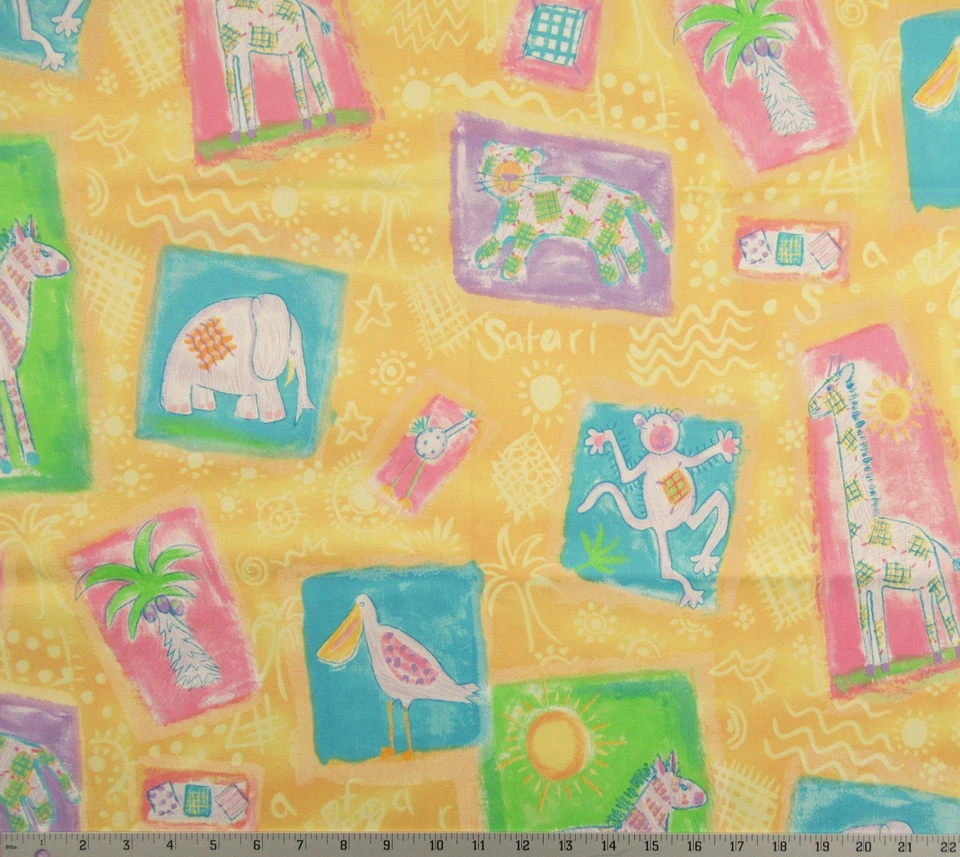 Baby Nursery Jane Kitching Decorator Cotton Fabric Spectrix 24" x 55" - Image 2 of 2