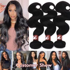 Brazilian 100 Virgin Remy Human Hair Extensions Body Wave 3 Bundles Weaves Weft