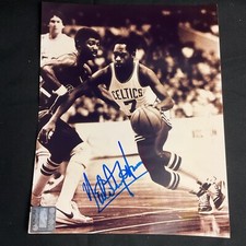 Nate Tiny Archibald HOF Boston Celtics Legend B W In Action Autographed 8 x 10"