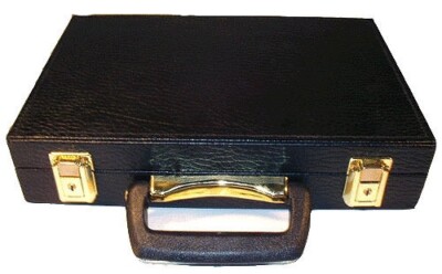 500+ POKER CHIPS Heavy Duty Faux Black Leather CASE NEW Holds More Than 500*