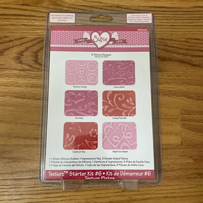 Sizzix Texturz Starter Kit #6 - TRUE LOVE - 6 texture designs - gently used