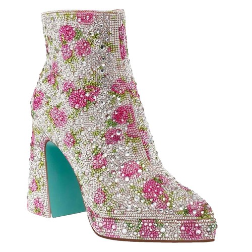 Betsy Johnson Cady Ankle Boots Pink Floral Rhinestone Sz 6 NIB | eBay Betsy Johnson Cady Ankle Boots Pink Floral Rhinestone Sz 6 NIB | eBay