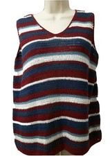 Unbranded Unisex, Sleeveless V-Neck Knit Vest, Hand Made, Multy Color. SIZE M