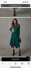 Vici  Lid Asymmetrical Hem Green Midi Sweater Dress SOLD OUT $74 Small NEW