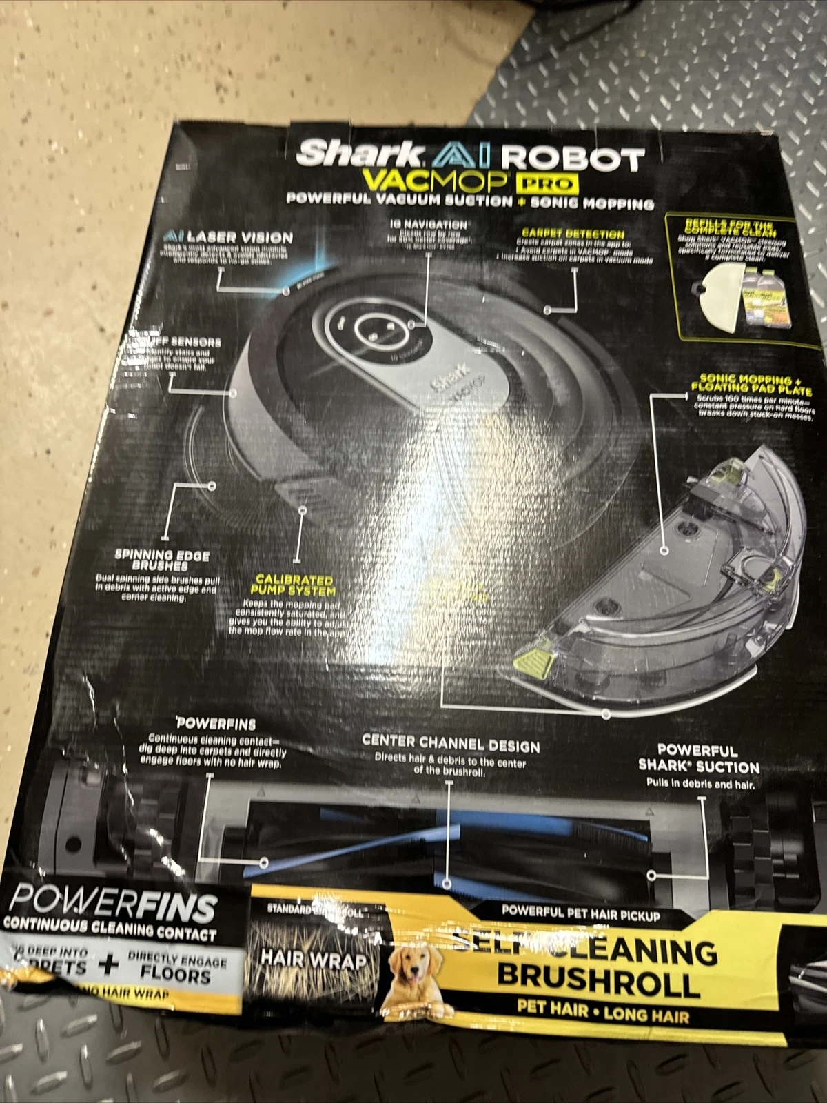 Shark AI VACMOP Black Robotic Vacuum and Mop with Self-Cleaning Brushroll, AI...
